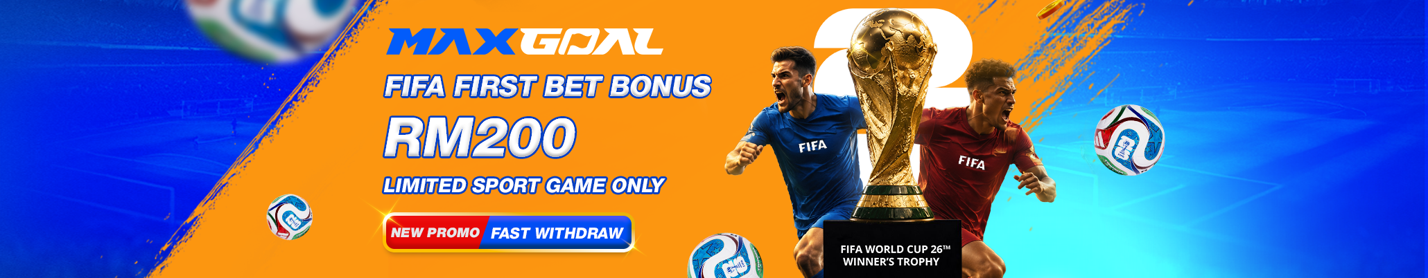 MaxGoal first bet bonus banner